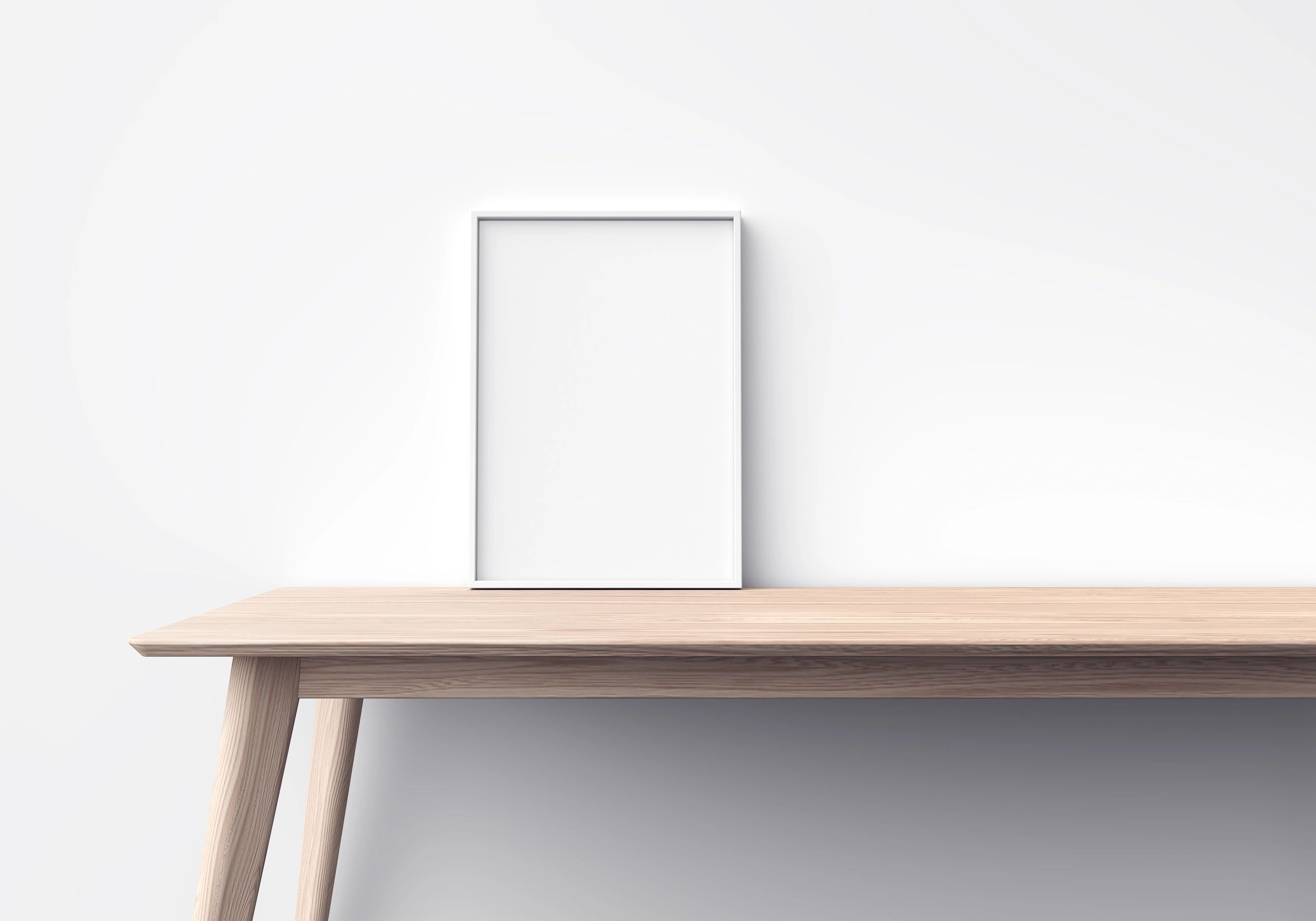 Writing desk with frame and wooden table